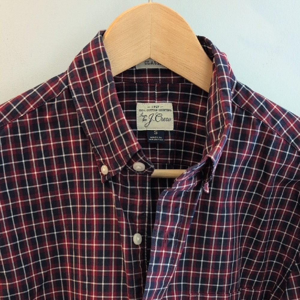 J. Crew Men's S Classic Fit Long Sleeve Button Down Checkered Shirt Style #C9305 - Picture 3 of 14